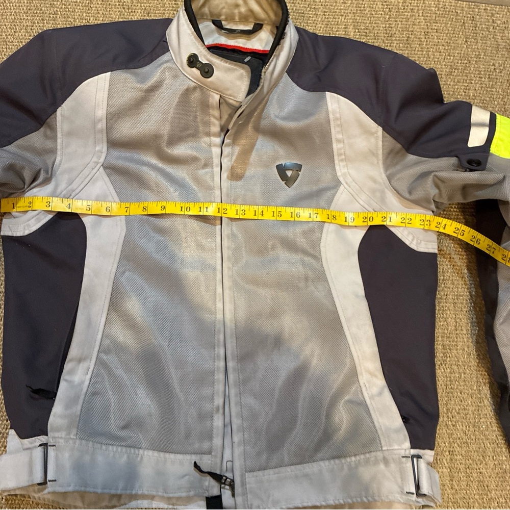 REV'IT Airwave Motorcycle Jacket Silver/Yellow XL Shoulder Elbow Hard Pad * Read - Picture 4 of 11